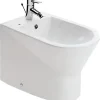 Sanindusa Bidet UrbY Compact gain de place céramique pose au sol avec trous abattant (abattant non compris) blanc