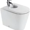 Sanindusa Bidet UrbY Plus céramique traditionnelle pose au sol avec trous abattant (abattant non compris) blanc