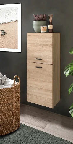 Xonox Boston - Meuble bas (L/H/P : 30x80x29 cm) en mélaminé chêne