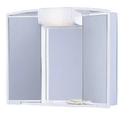 Bathstage B-RANDO Armoire de bain avec miroir 59X51X16 cm , lumineux, avec prise et tiroir, en plastique finition blanche -