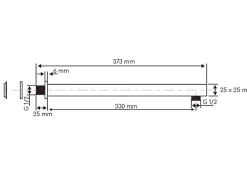 Edouard Rousseau Bras de douche encastrable carré L.37,3 cm, blanc,