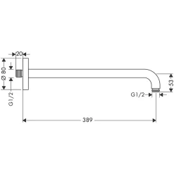 Pommeau De Douche, Flexible Et Barre De Douche|Hansgrohe Bras de douche M 38,9 cm Chromé