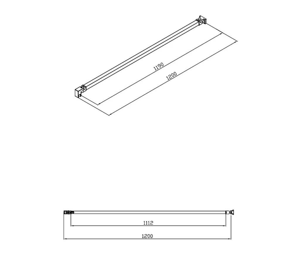 Swiss Aqua Technologies Bras de fixation 120 cm SAT Walk-in (SIKOZAV2)