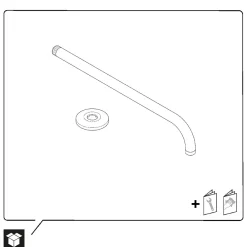 Duravit Bras de tête de douche en laiton, Barre de douche fixation murale 41cm (sans tête de douche) - Noir mat