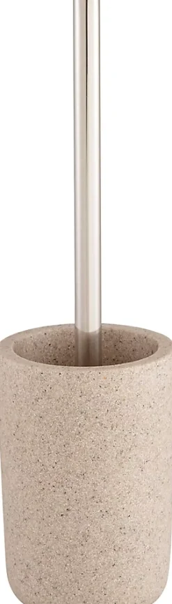 GoodHome Brosse WC et support Jubba en polyrésine et acier inoxydable coloris beige