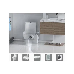 Bsf Broyeur WC 800 watt avec Alarme, idéal en logement locatif ou local PRO, très Robuste, Trappe de maintenance, marque Française