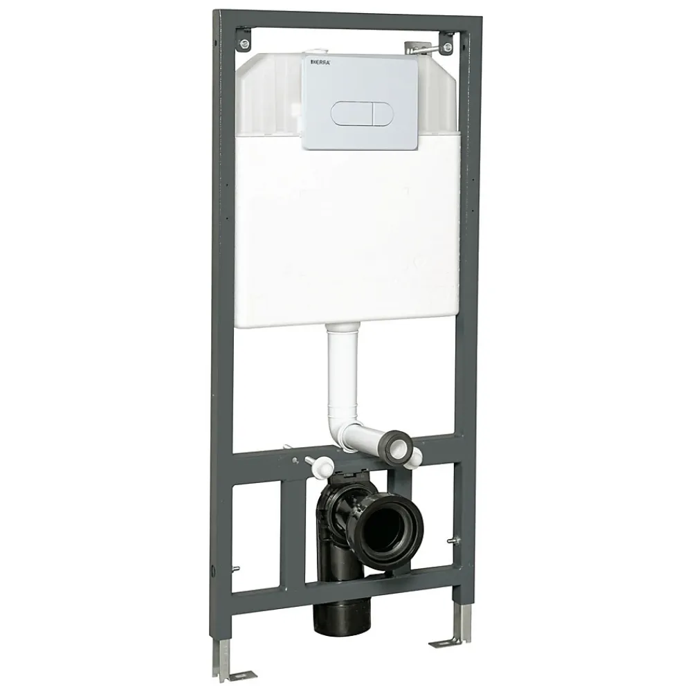 Wc Suspendu|Kerra Bâti support universel pour WC suspendu Avec plaque chasse d'eau blanche