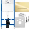 Wc Suspendu|Rea Bâti support WC avec plaque de commande type H Gold