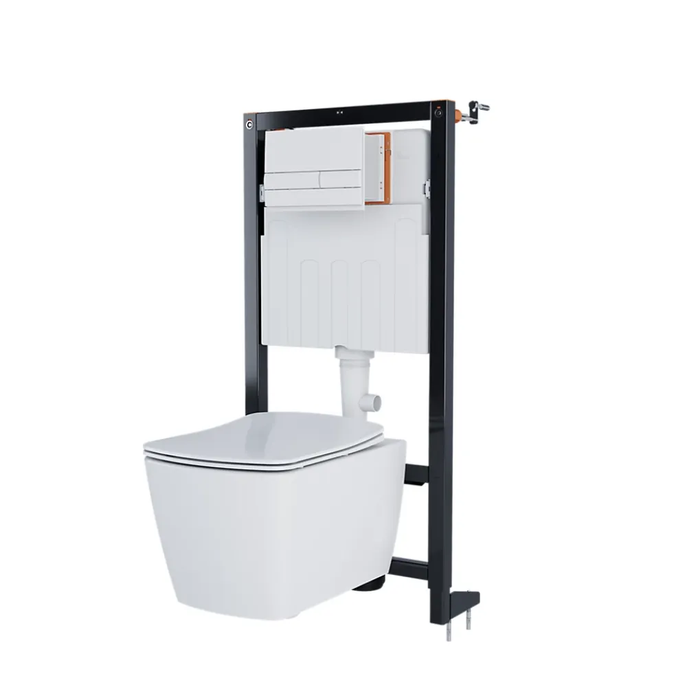 Wc Suspendu|GoodHome Bâti-support sol et mur pour WC suspendu autoportant, certifié NF, Silgo