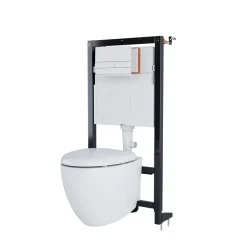 Wc Suspendu|GoodHome Bâti-support sol et mur pour WC suspendu autoportant, certifié NF, Silgo