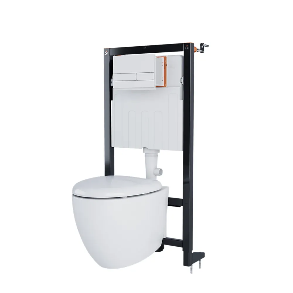 Wc Suspendu|GoodHome Bâti-support sol et mur pour WC suspendu autoportant, certifié NF, Silgo