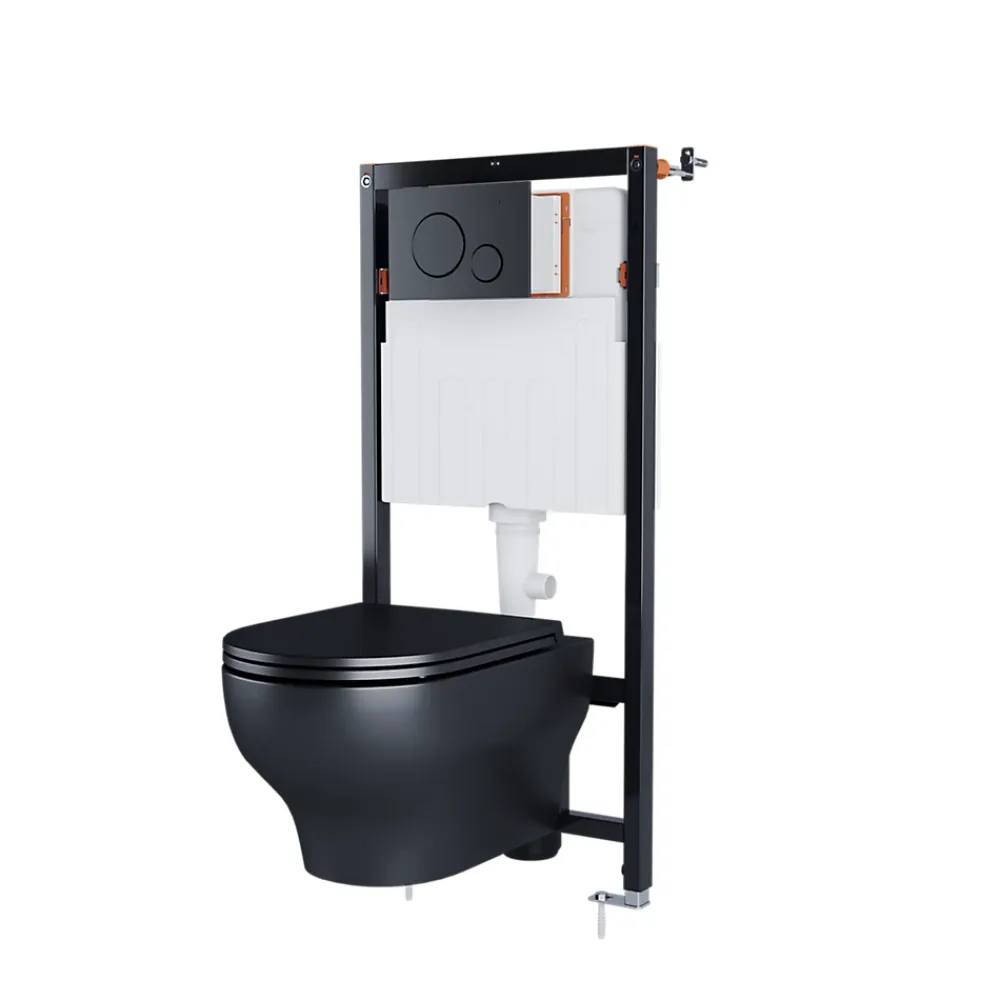 Wc Suspendu|GoodHome Bâti-support sol et mur pour WC suspendu autoportant, certifié NF, Silgo