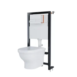 Wc Suspendu|GoodHome Bâti-support sol et mur pour WC suspendu autoportant, certifié NF, Silgo
