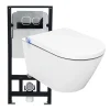 Bernstein Bâti-support Toilettes Japonais céramique, WC lavant japonais pack complet - 38,4x59,3x38cm - Basic 1102 Modèle 4111 satin