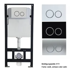 Wc Japonais|Bernstein Bâti-support Toilettes Japonais céramique, WC lavant japonais pack complet - 38,4x59,3x38cm - Basic 1102 Modèle 4111 blanc mat
