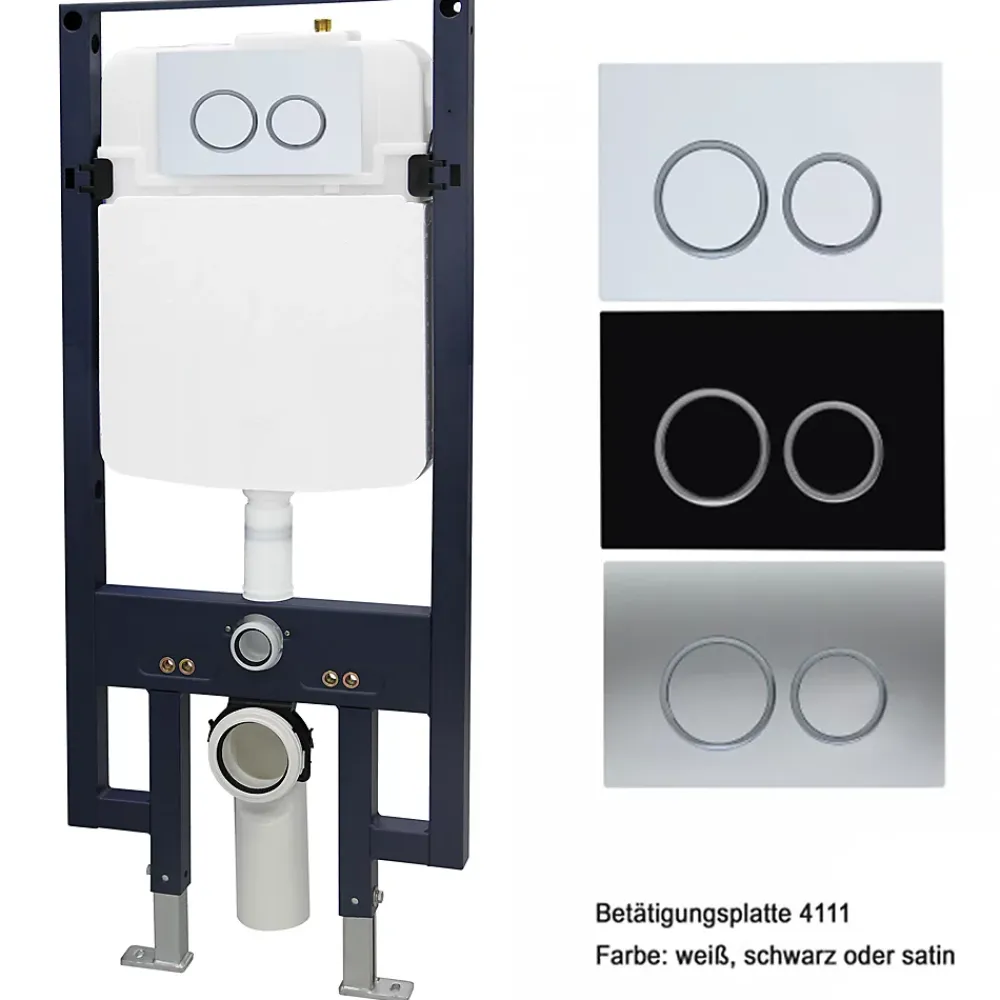 Wc Japonais|Bernstein Bâti-support Toilettes Japonais céramique, WC lavant japonais + télécommande - 38,4x59,3x38cm - PRO+ 1102 - Plaque 4111 blanc mat