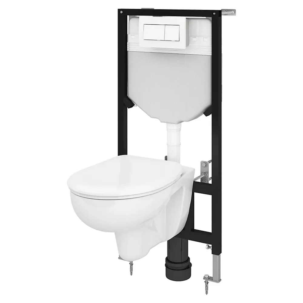 Wc Suspendu| Bâti-support universel pour WC suspendu Urmia l.35,5 x P.53,5 x H.40 cm