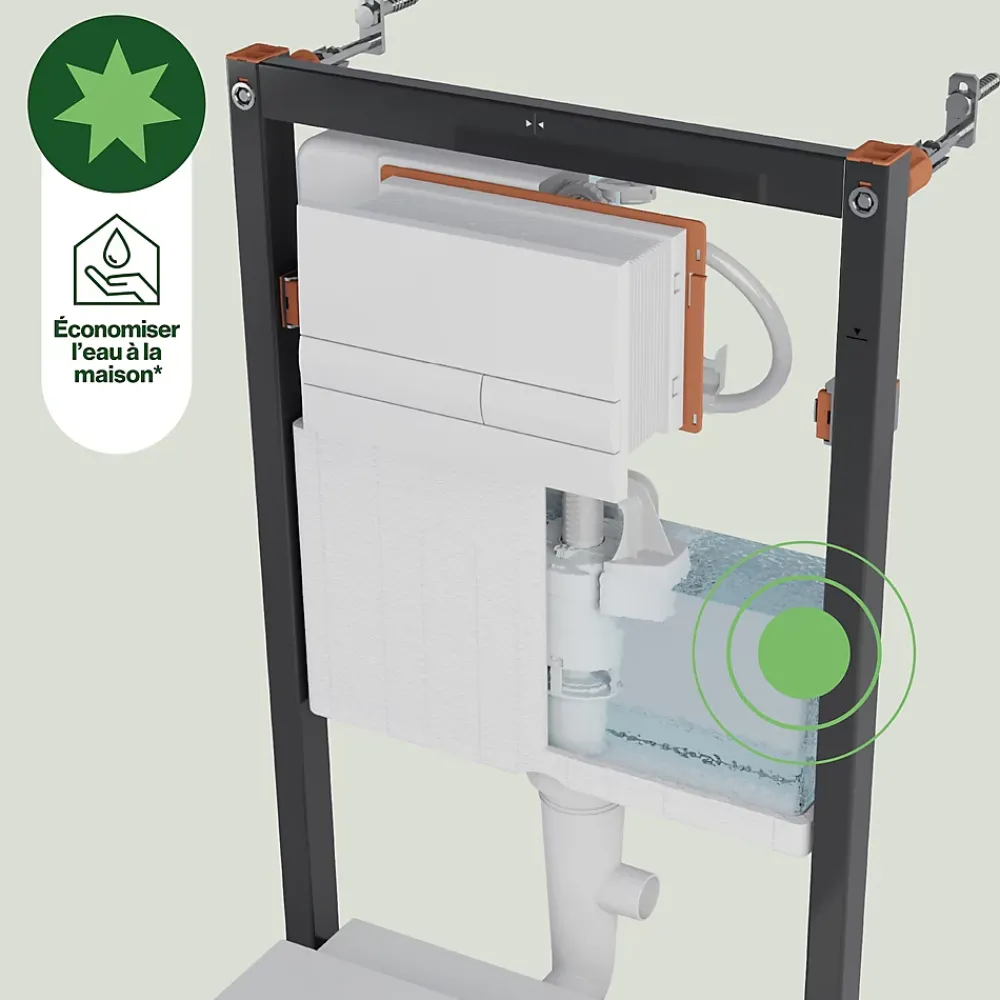 GoodHome Bâti-support universel pour WC suspendu Olan