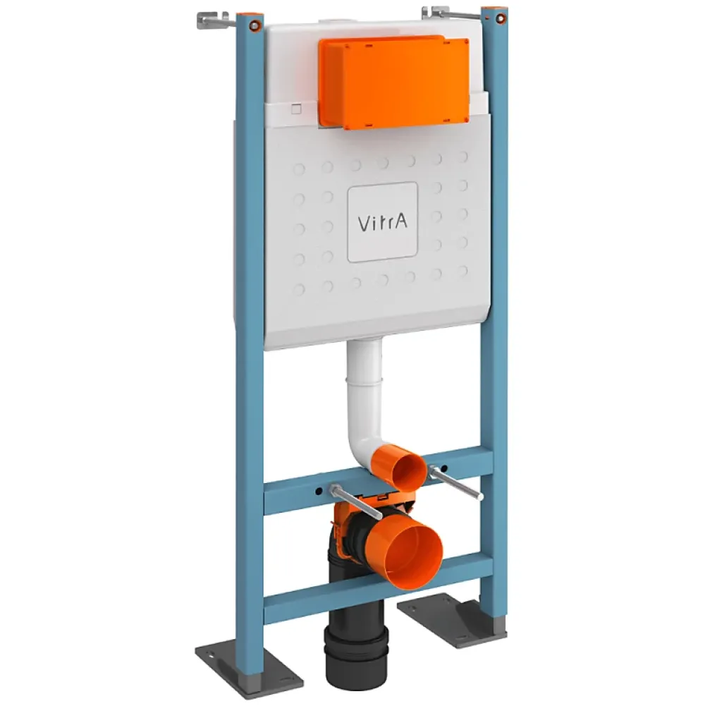 Wc Suspendu|Vitra Bâti-support V-Fix Core auto-portant + Plaque Root Round Or brossée