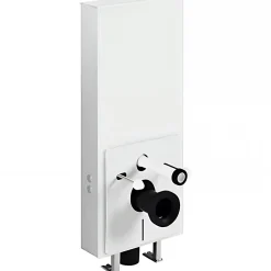 Wc Suspendu|Sanindusa Bâti-support WC suspendu avec habillage blanc complet insonorisé prêt à poser SANGLASS WALL 3/6L