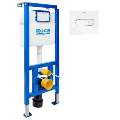 Roca Bâti-support WC suspendu, installation sur cloison légère, hauteur 112 cm, chasse 2/4-6 L + plaque blanche (ROW01-FR)