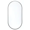 Naturel B-Way 120x60 cm miroir suspendu ovale, cadre en aluminium, noir (ZBWOV12060C)