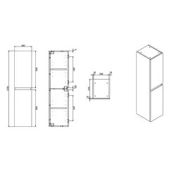 Swiss Aqua Technologies B-Way 30x133x35 cm meuble de salle de bain haut à suspendre, chêne mat (BWAY35OAK)