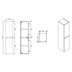 Colonne De Salle De Bains|Swiss Aqua Technologies B-Way 30x133x35 cm meuble de salle de bain haut à suspendre, noyer mat (BWAY35N)