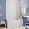 Baignoire Droite|Swiss Aqua Technologies By Kaldewei 150x70 cm Ensemble baignoire Vivien universelle + Pare baignoire pivotant chrome + pieds (SATVIVI150-SETP1)