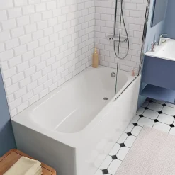 Baignoire Droite|Swiss Aqua Technologies By Kaldewei 150x70 cm Ensemble baignoire Vivien universelle + Pare baignoire pivotant chrome + pieds (SATVIVI150-SETP1)