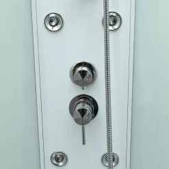 Cabine De Douche|GoodHome Cabine de douche 1/4 de cercle l.85 x L.85 x H.225 cm – hydromassante, blanc, montage rapide, Onega