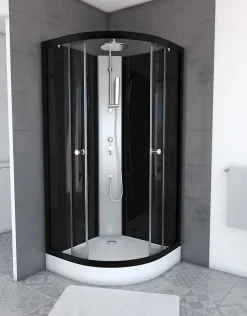 Cabine De Douche|Aurlane Cabine de douche 1/4 de cercle 85x85x225cm - NEBULA
