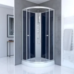 Aurlane Cabine de douche 1/4 de cercle - 85x85x225cm - NIGHTY