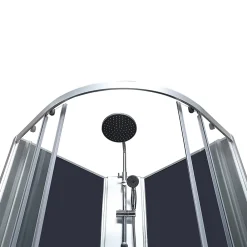 GoodHome Cabine de douche 1/4 de cercle l.85 x L.85 x H.225 cm – hydromassante, chromé, montage rapide, Onega