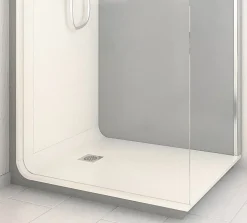Cabine De Douche Pmr| Cabine de douche à l’italienne l.90 x L.120 x H.218 cm – effet ciment, receveur de plain-pied antidérapant, Elmer Serenity