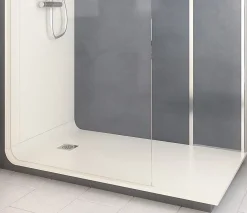 Cabine De Douche Pmr| Cabine de douche à l’italienne l.80 x L.160 x H.218 cm – effet béton, receveur de plain-pied, Elmer Serenity
