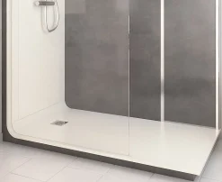 Cabine De Douche Pmr| Cabine de douche à l’italienne l.80 x L.170 x H.218 cm – effet pierre charbon, receveur de plain-pied, Elmer Serenity