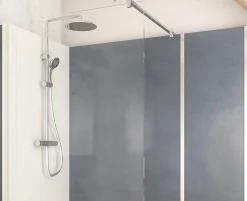 Cabine De Douche Pmr| Cabine de douche à l’italienne l.90 x L.170 x H.218 cm – effet béton, receveur de plain-pied, Elmer Serenity