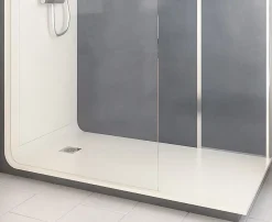 Cabine de douche à l’italienne l.80 x L.170 x H.218 cm – effet béton, receveur de plain-pied, Elmer Serenity