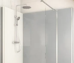 Cabine De Douche Pmr| Cabine de douche à l’italienne l.80 x L.160 x H.218 cm – effet ciment, receveur de plain-pied, Elmer Serenity