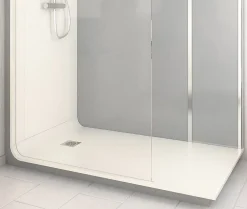 Cabine De Douche Pmr| Cabine de douche à l’italienne l.80 x L.160 x H.218 cm – effet ciment, receveur de plain-pied, Elmer Serenity