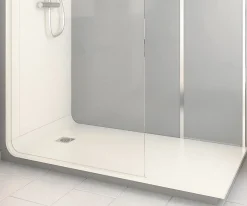 Cabine de douche à l’italienne l.90 x L.170 x H.218 cm – effet ciment, receveur de plain-pied, Elmer Serenity