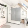 Cabine de douche à l’italienne l.80 x L.170 x H.218 cm – effet ciment, receveur de plain-pied, Elmer Serenity