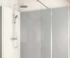Cabine de douche à l’italienne l.80 x L.170 x H.218 cm – effet ciment, receveur de plain-pied, Elmer Serenity