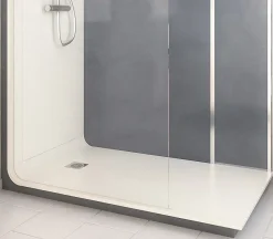 Cabine De Douche Pmr| Cabine de douche à l’italienne l.90 x L.160 x H.218 cm – effet béton, receveur de plain-pied, Elmer Serenity