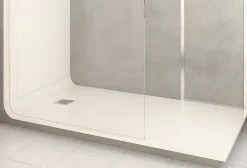 Cabine de douche à l’italienne l.80 x L.170 x H.218 cm – effet pierre grise, receveur de plain-pied, Elmer Serenity