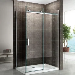 Paroi De Douche|Saniverre Cabine de douche ALIXA H.200 cm porte coulissante en verre 8 mm transparent 85 x 150 cm (porte 150) -
