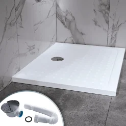 Cabine De Douche|Saniverre Cabine de douche ATÉA-BLACK H.180 cm, 80 x 90 cm, 2 portes pliantes et pivotantes, verre transparent 6 mm + receveur -