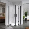 Cabine De Douche|Saniverre Cabine de douche ATÉA-BLACK H.180 cm, 70 x 70 cm, 2 portes pliantes et pivotantes, verre transparent 6 mm -