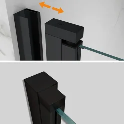 Cabine De Douche|Saniverre Cabine de douche ATÉA-BLACK H.180 cm, 70 x 70 cm, 2 portes pliantes et pivotantes, verre transparent 6 mm -